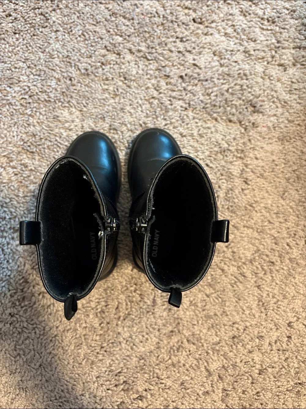 Old Navy Black Mid-Calf Kids Zip Boots